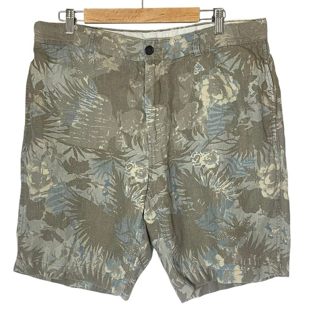 Murano Baird McNutt 100% Linen Tropical Floral Shorts Size 38 Resortwear